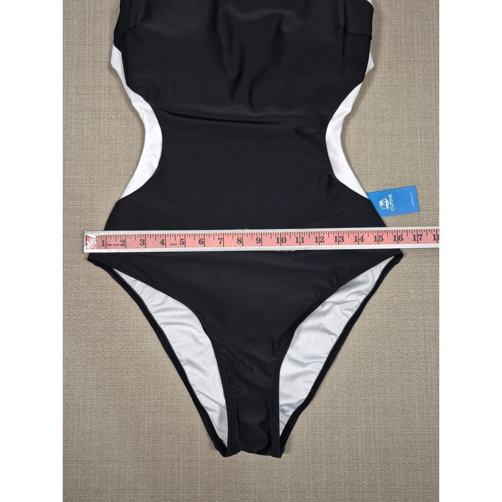 Cupshe Womens Black White Colorblock Cutout One Piece Swimsuit Size L New - Picture 5 of 11